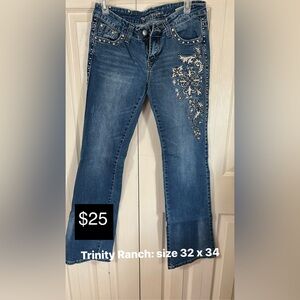 Trinity Ranch Embellished Denim Flare Jeans